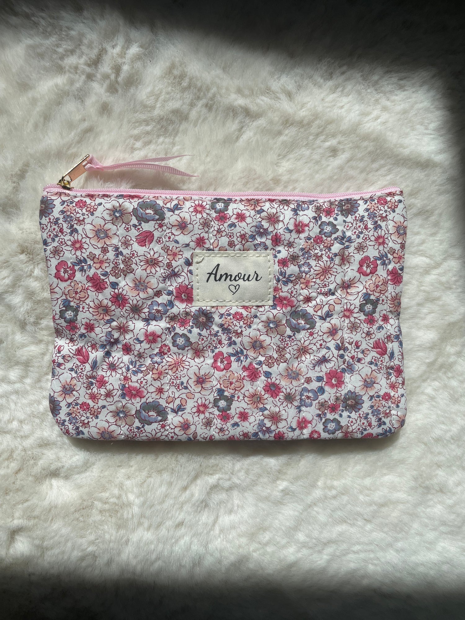 Pochette fleurie - rose