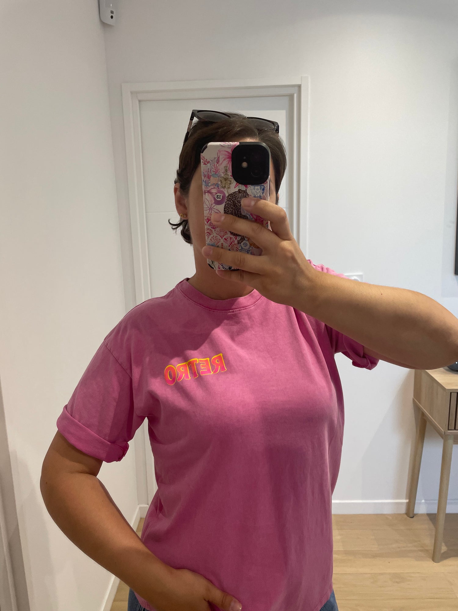 T-shirt Retro - rose