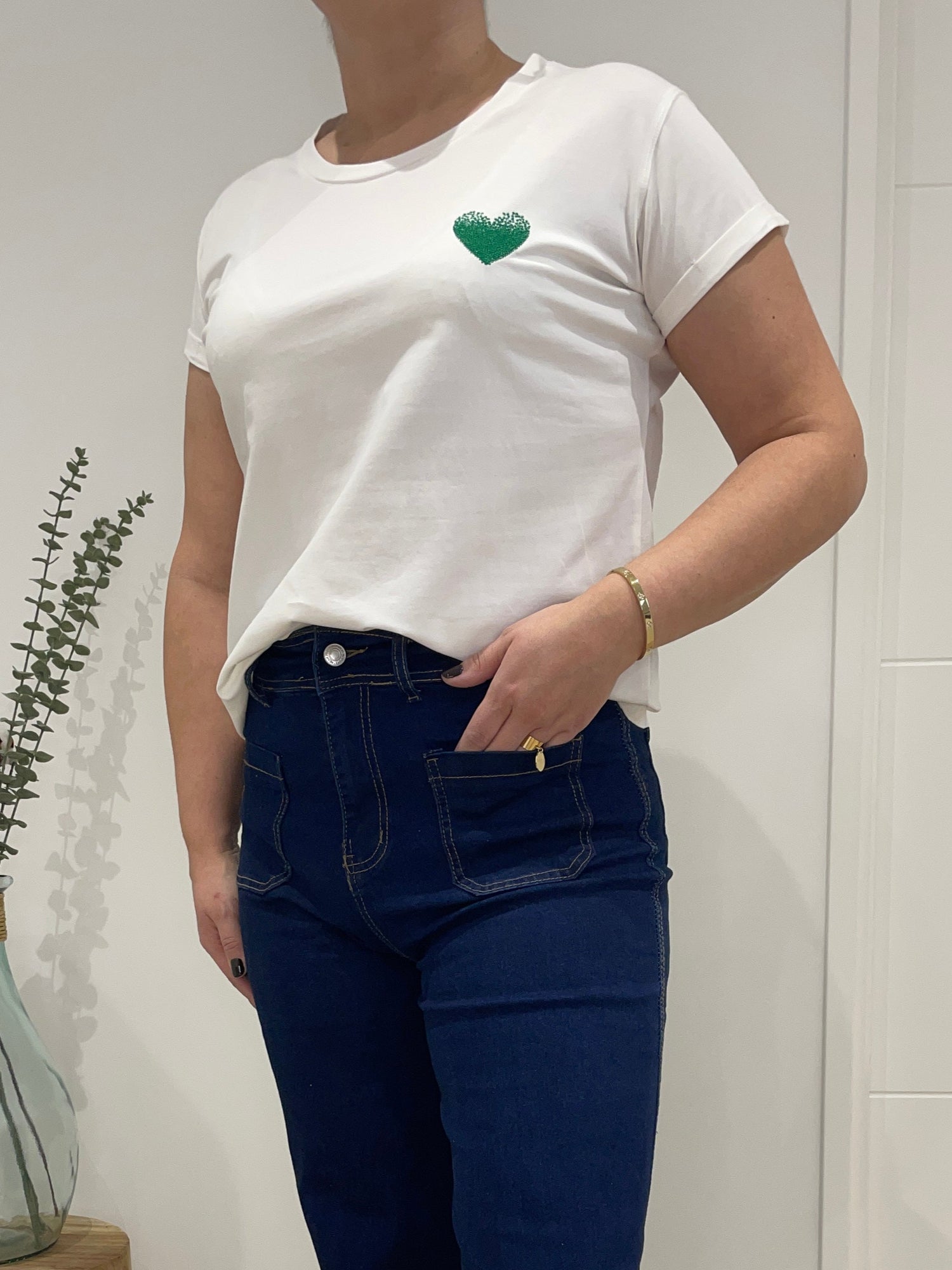 Tee-shirt cœur - vert