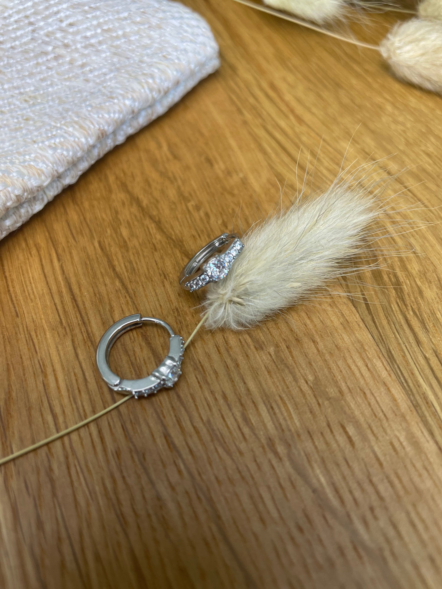 Mini créole strass Daphné - argenté