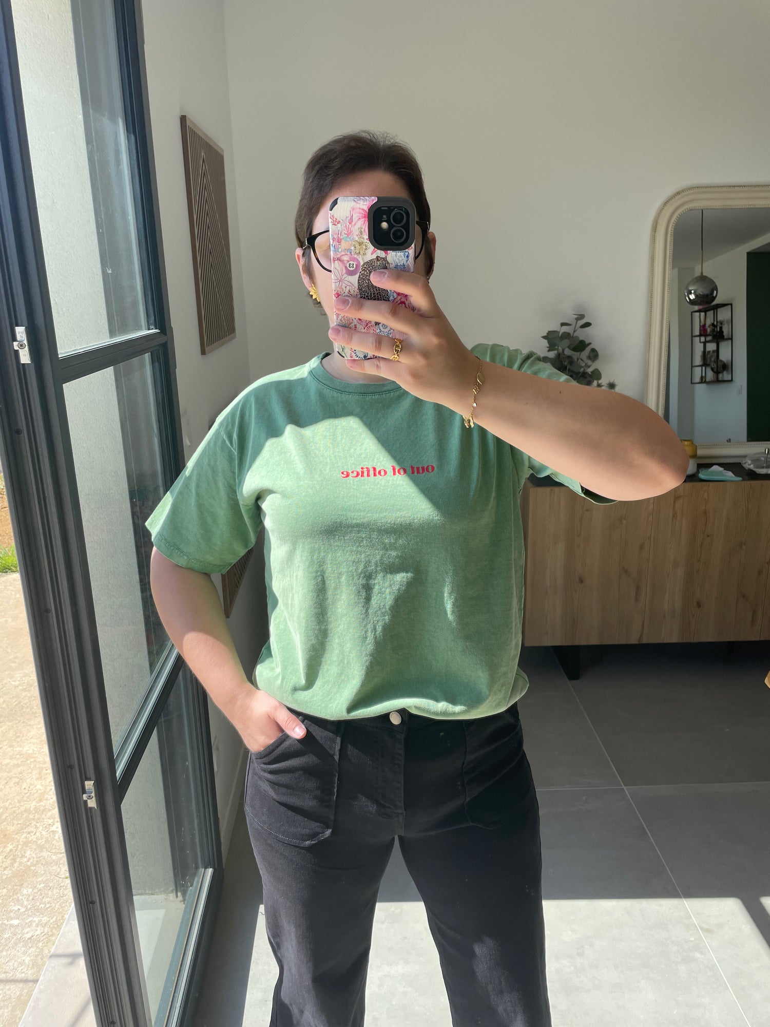 T-shirt out of office