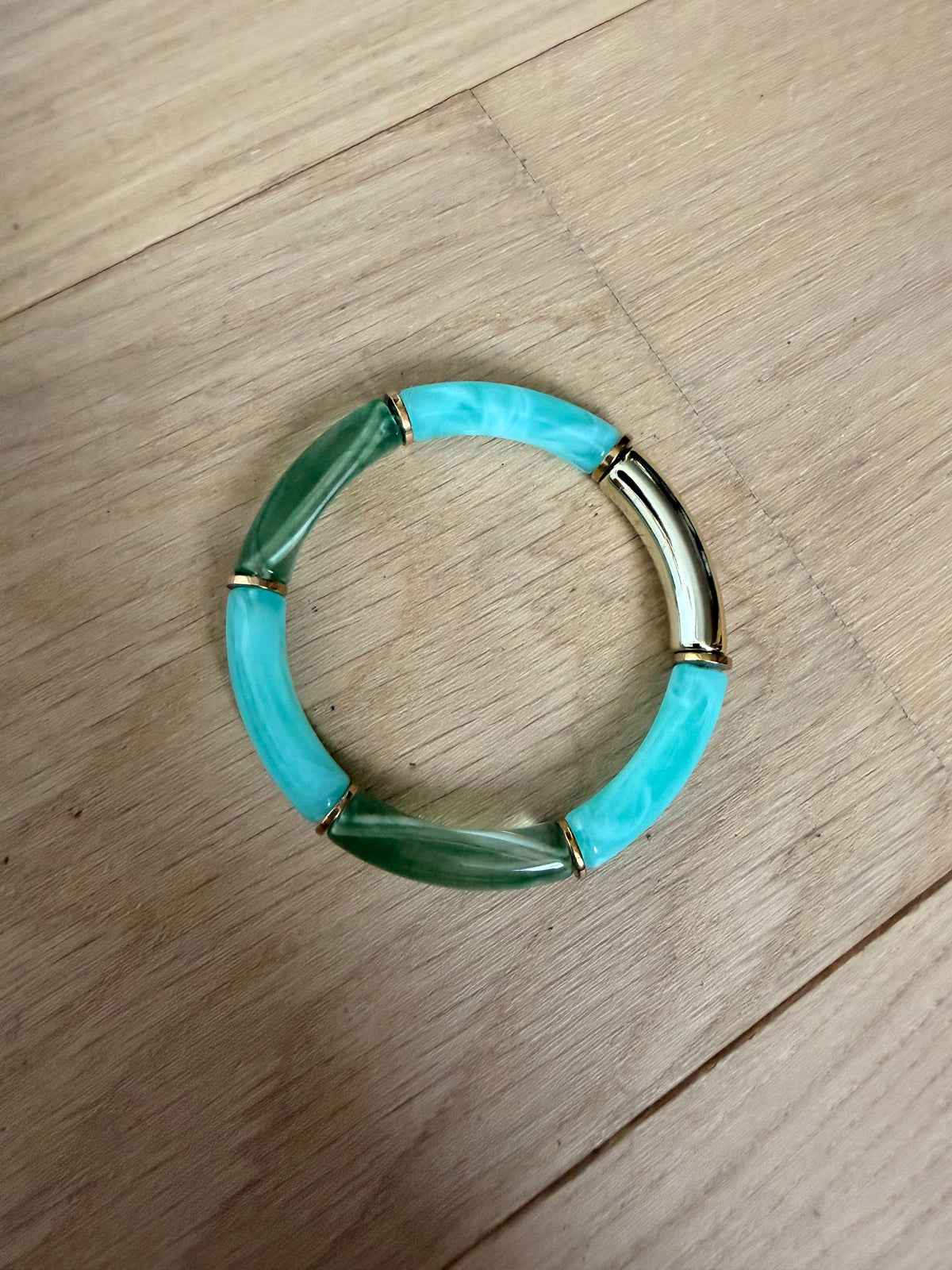 Bracelet Ambre - turquoise/transparent