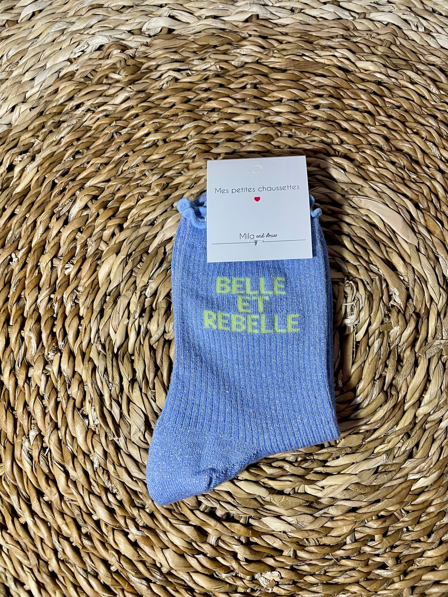 Chaussette belle et rebelle - bleu