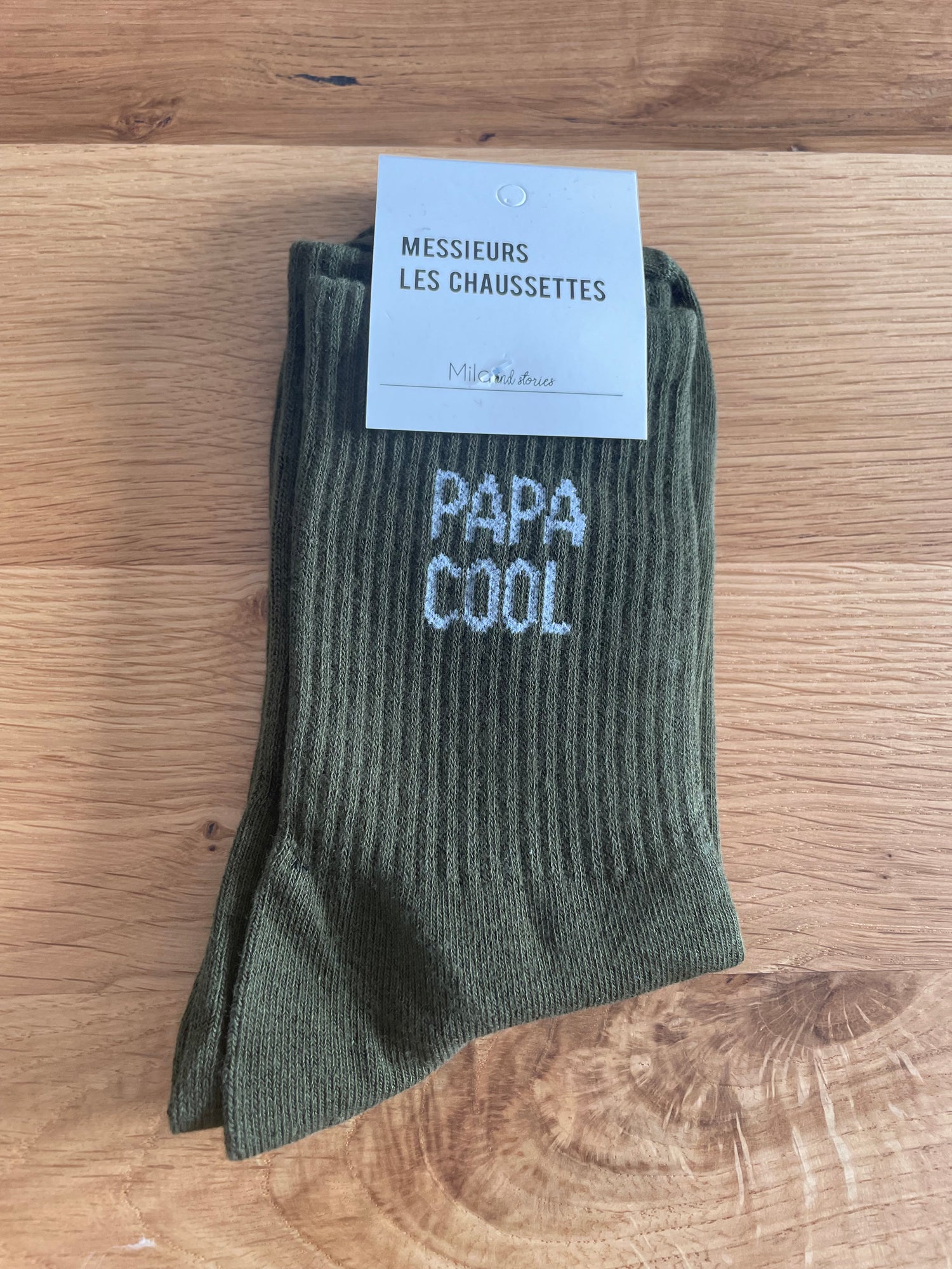 Chaussettes papa - kaki