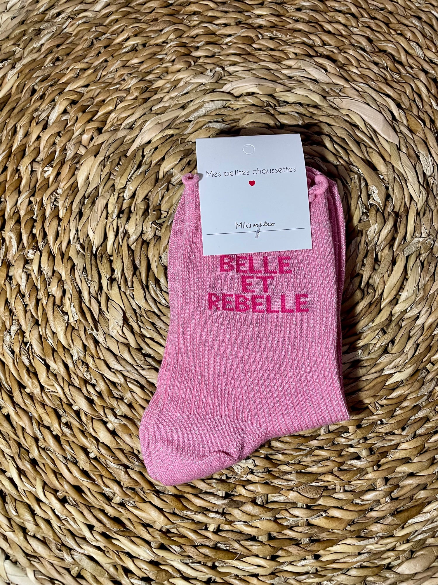 Chaussette belle et rebelle - rose