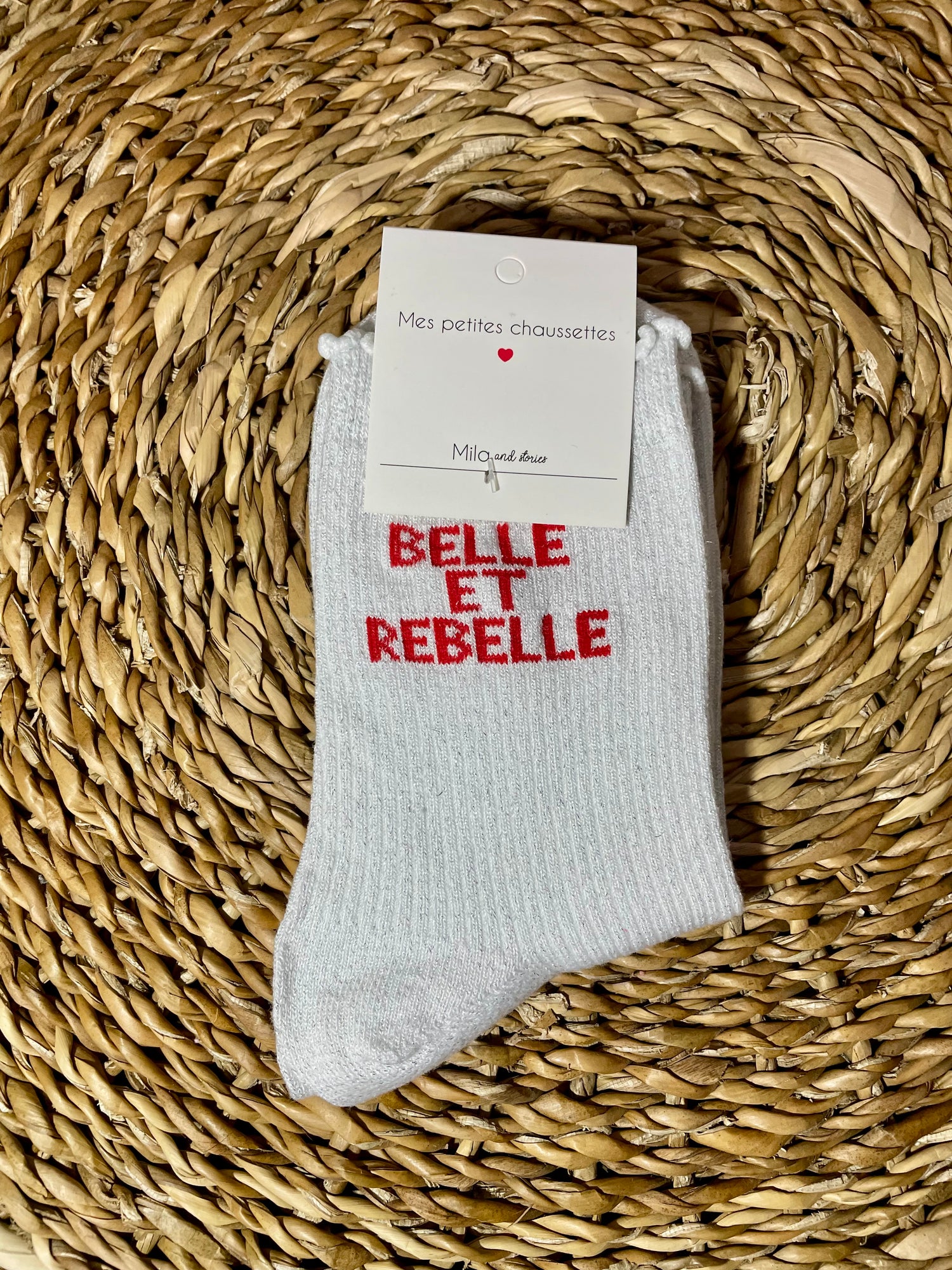 Chaussette belle et rebelle - blanche