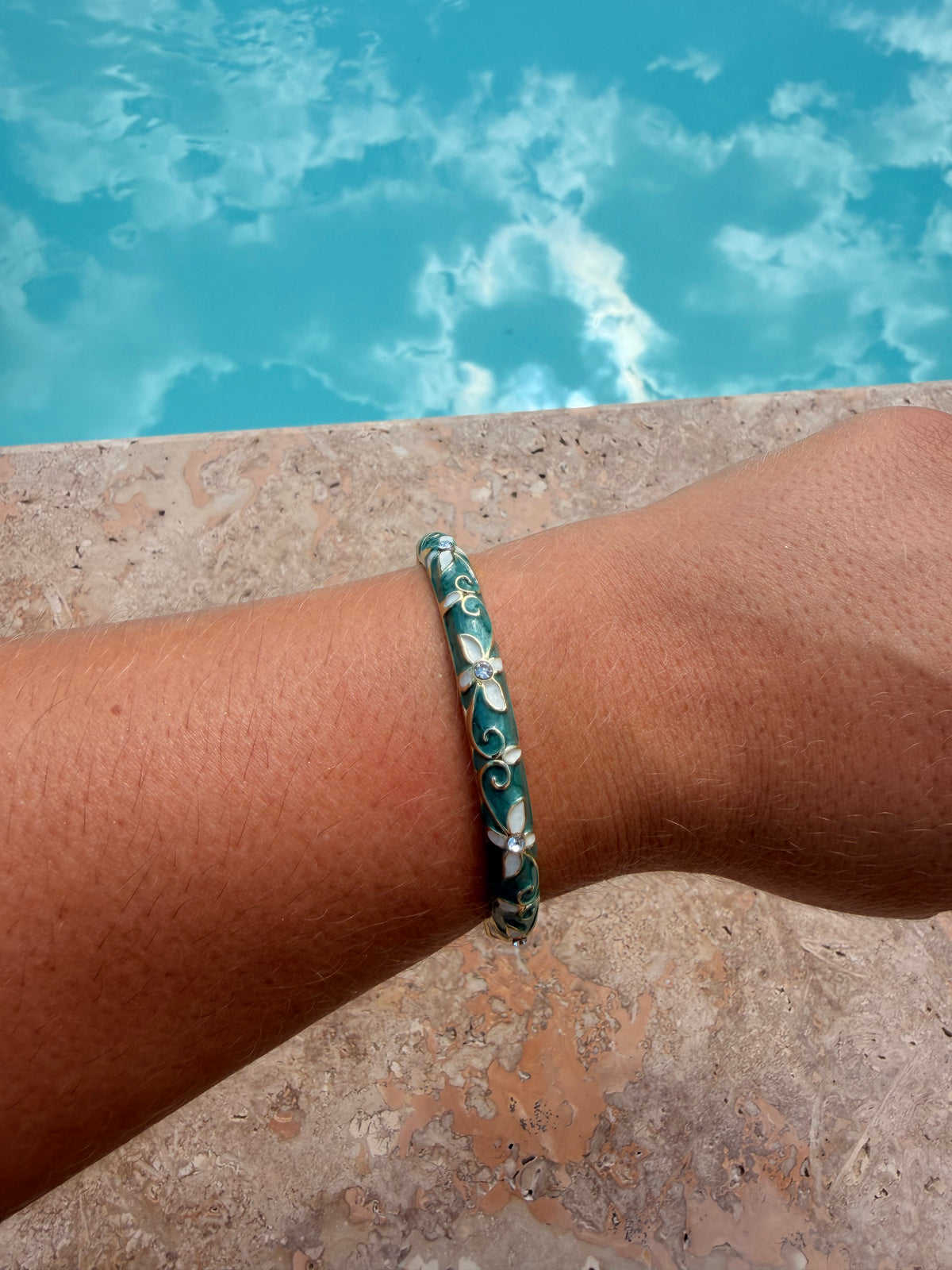 Bracelet Kamala - vert/blanc