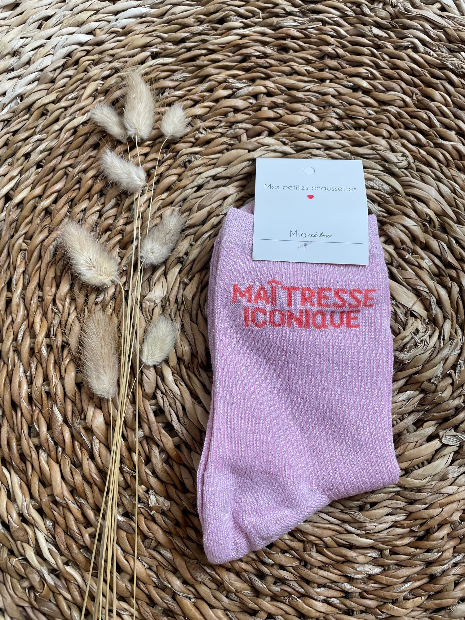 Chaussettes maîtresse - rose clair