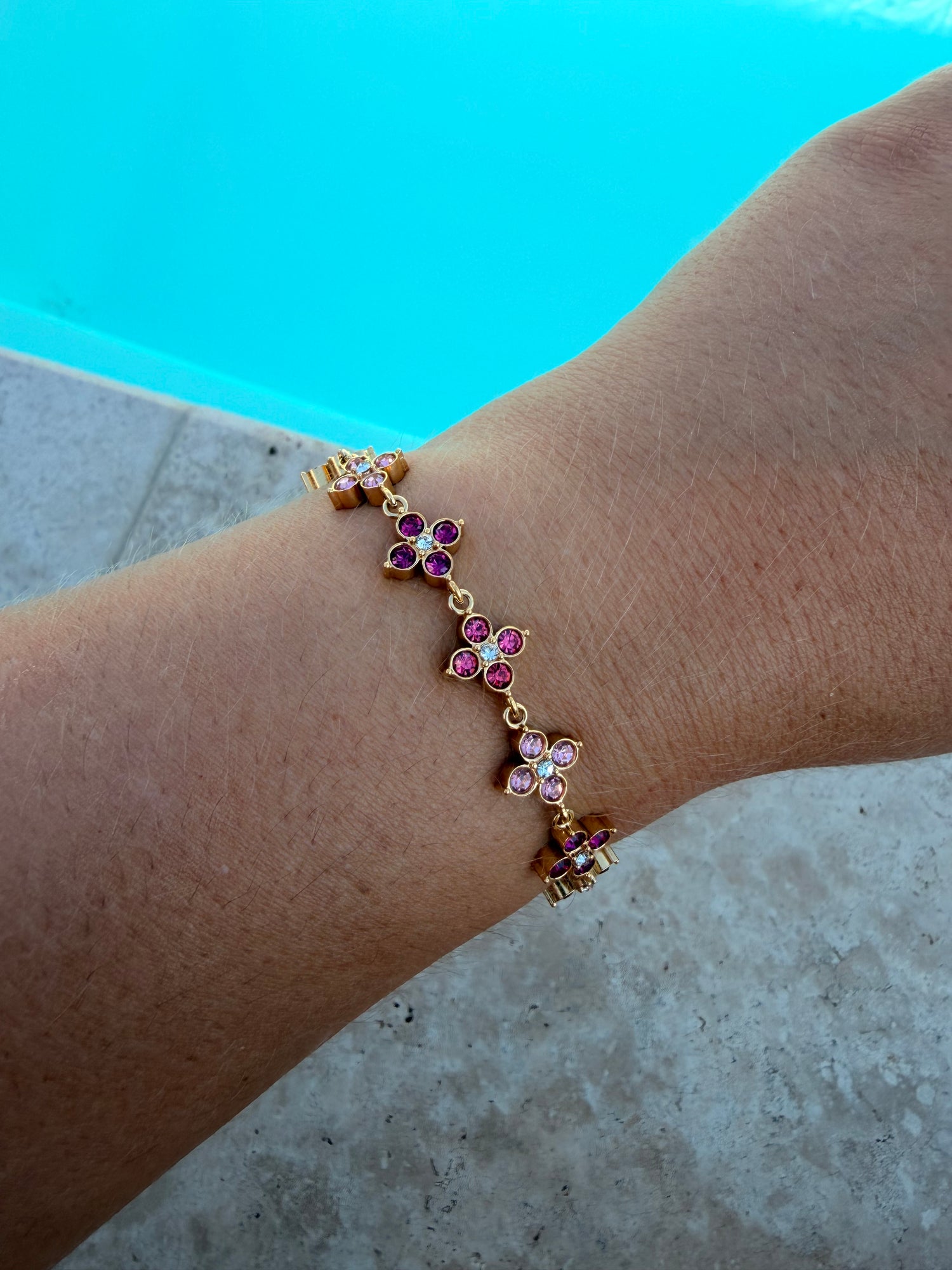 Bracelet Flora - rose fushia