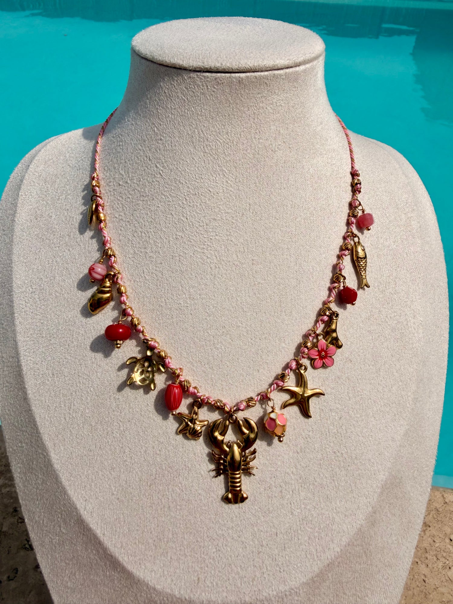 Collier Homard - rose