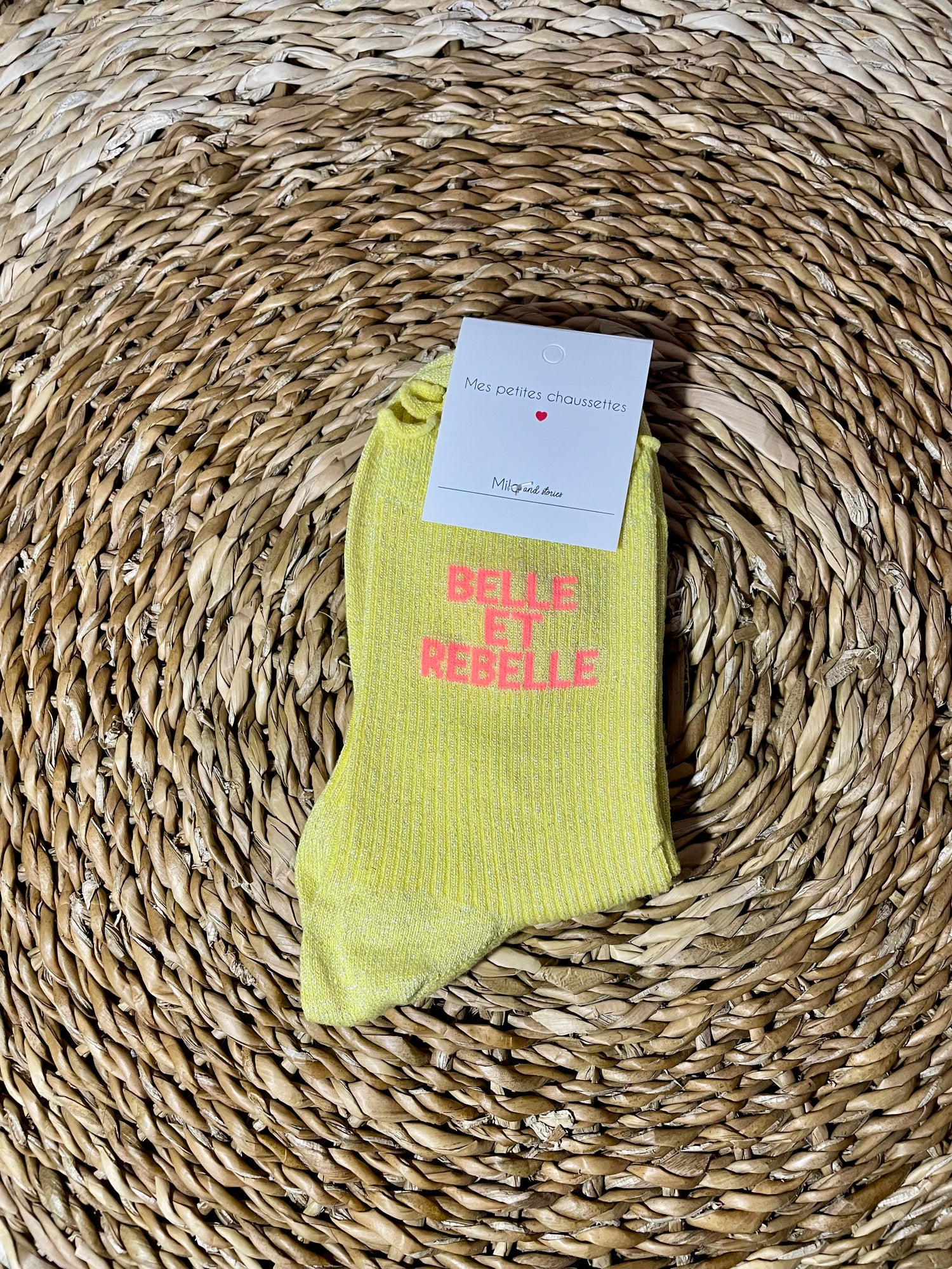 Chaussette belle et rebelle - jaune