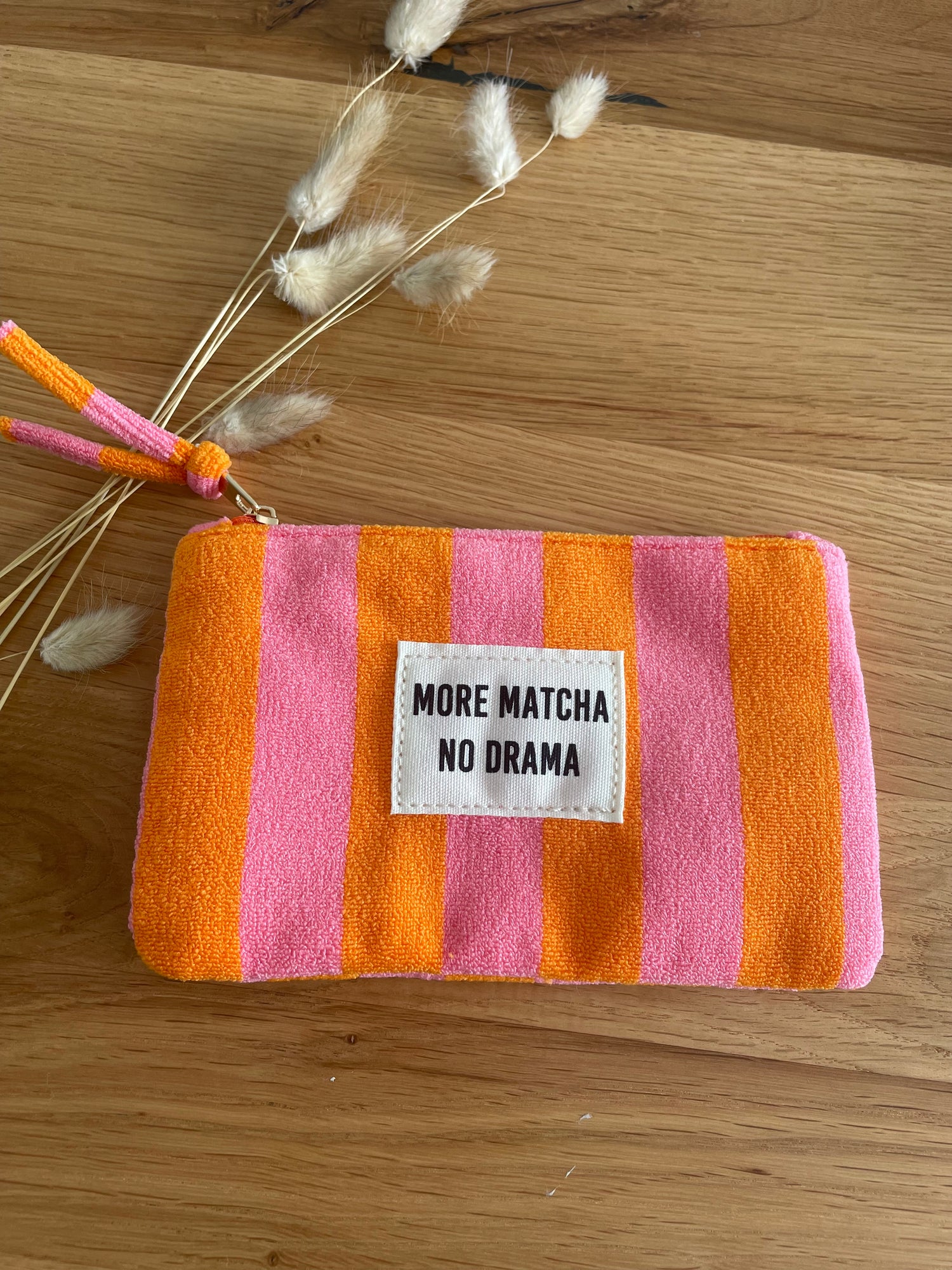Pochette éponge- matcha orange