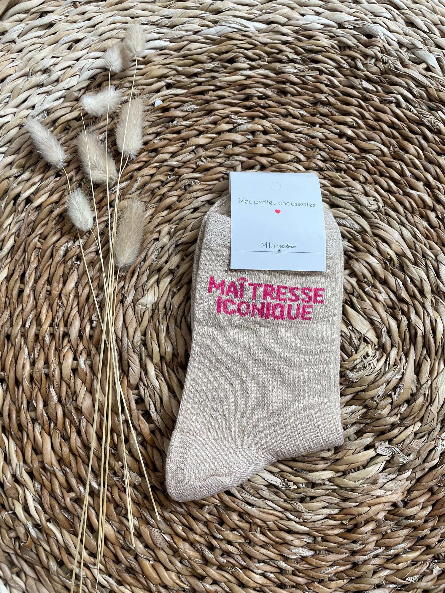 Chaussettes maîtresse - beige