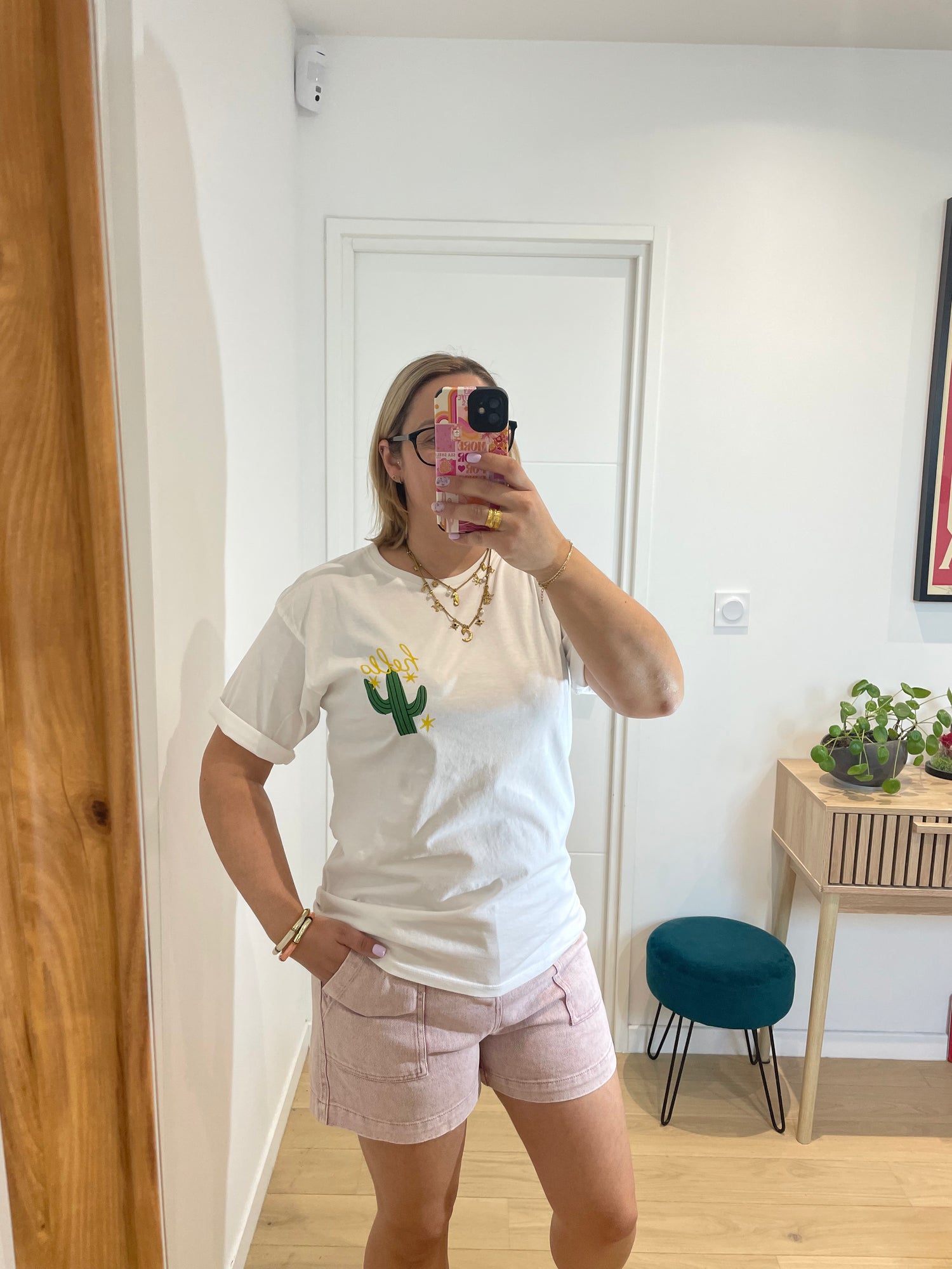 T-shirt cactus - blanc