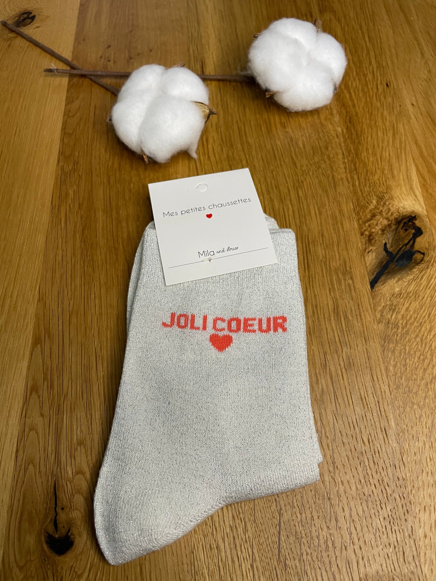 Chaussette Joli Coeur - gris