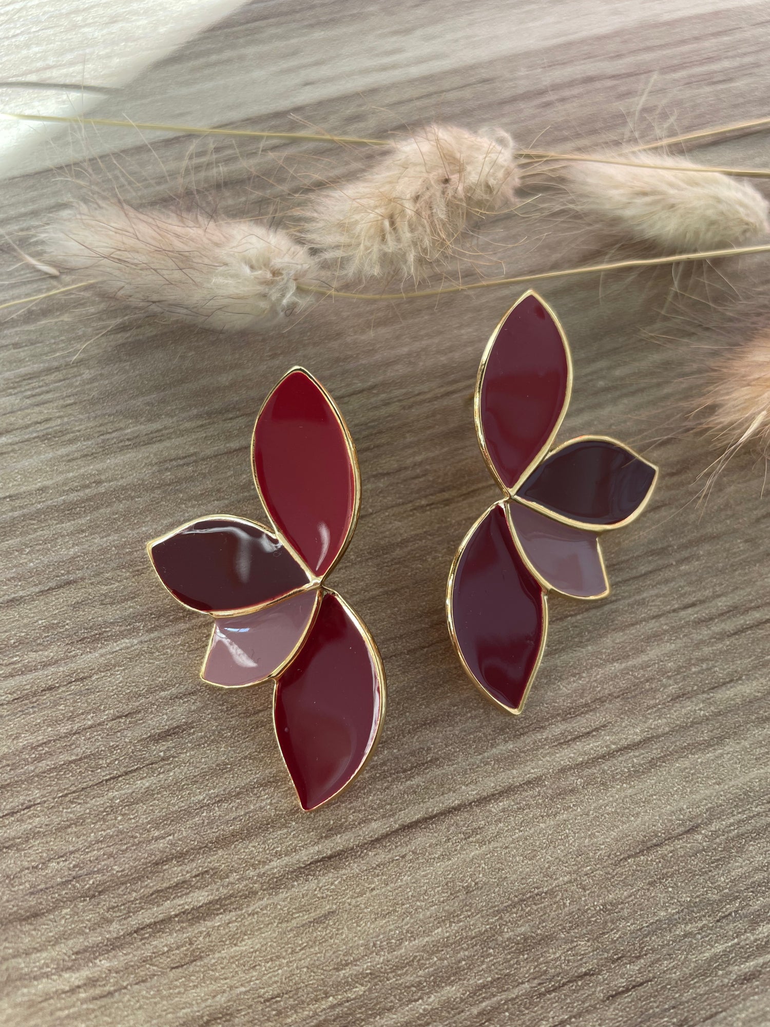 Boucles Charlotte - bordeaux