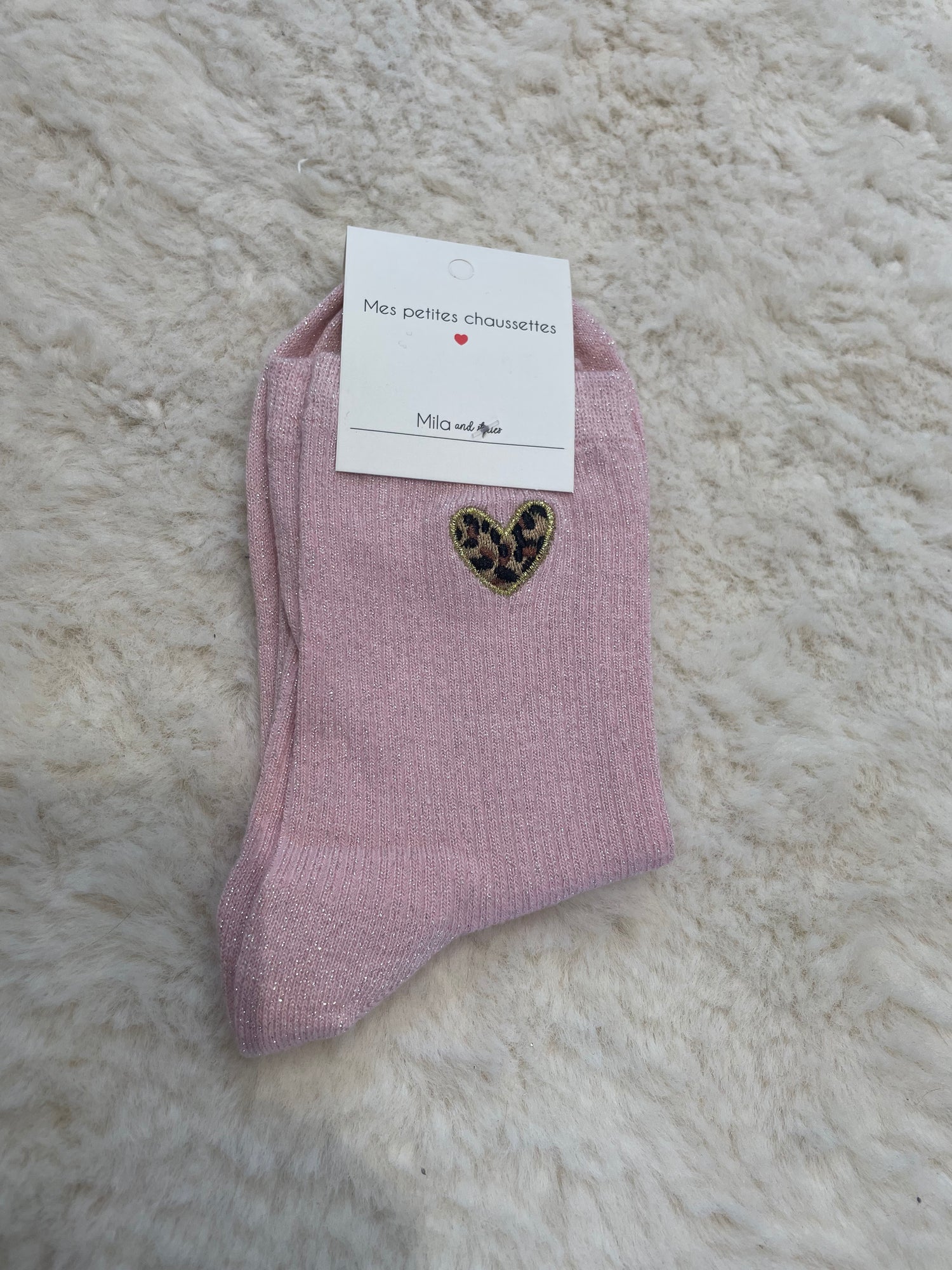 Chaussettes Léonie - rose clair