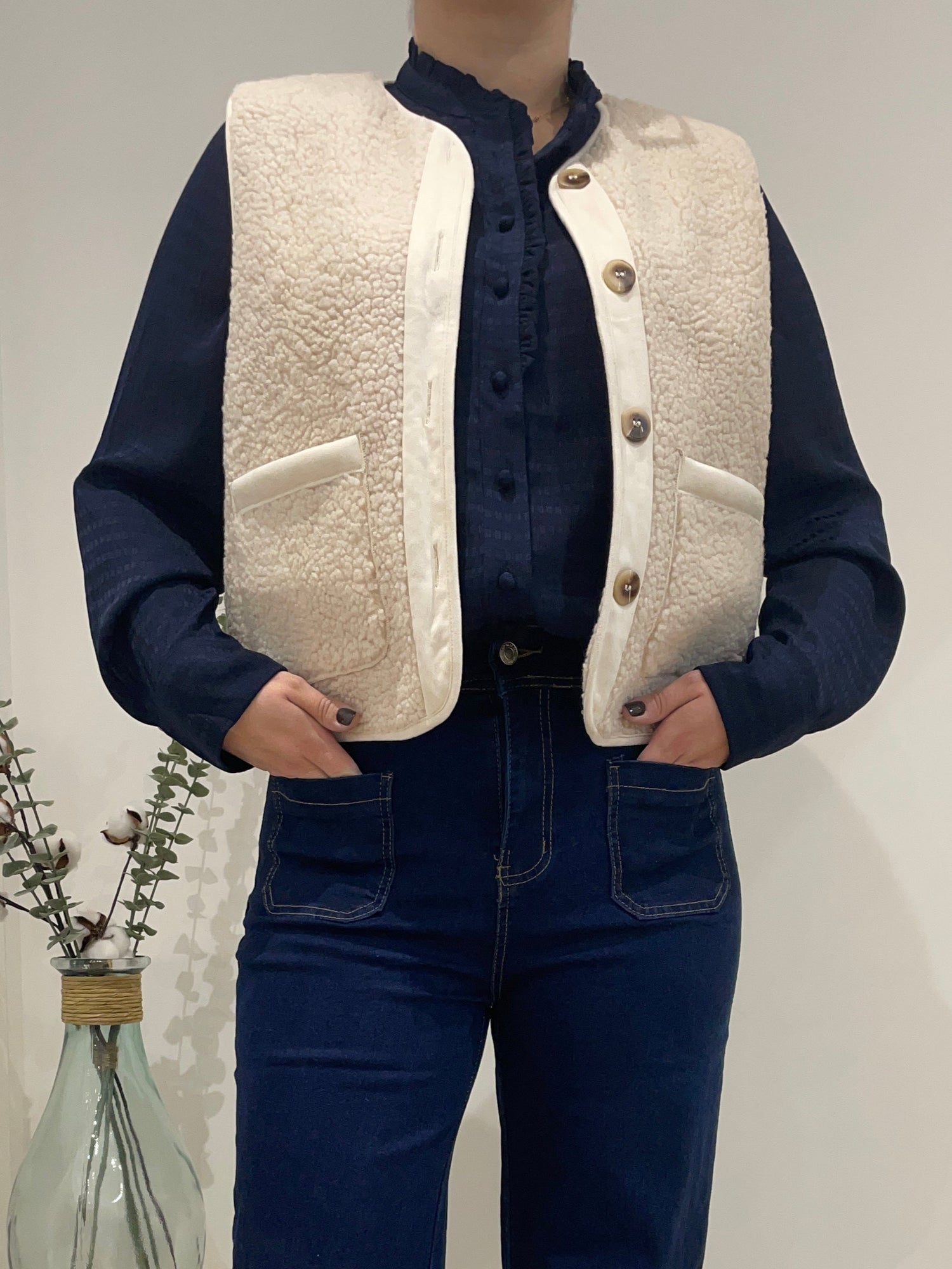 Gilet sans manches Romy - crème