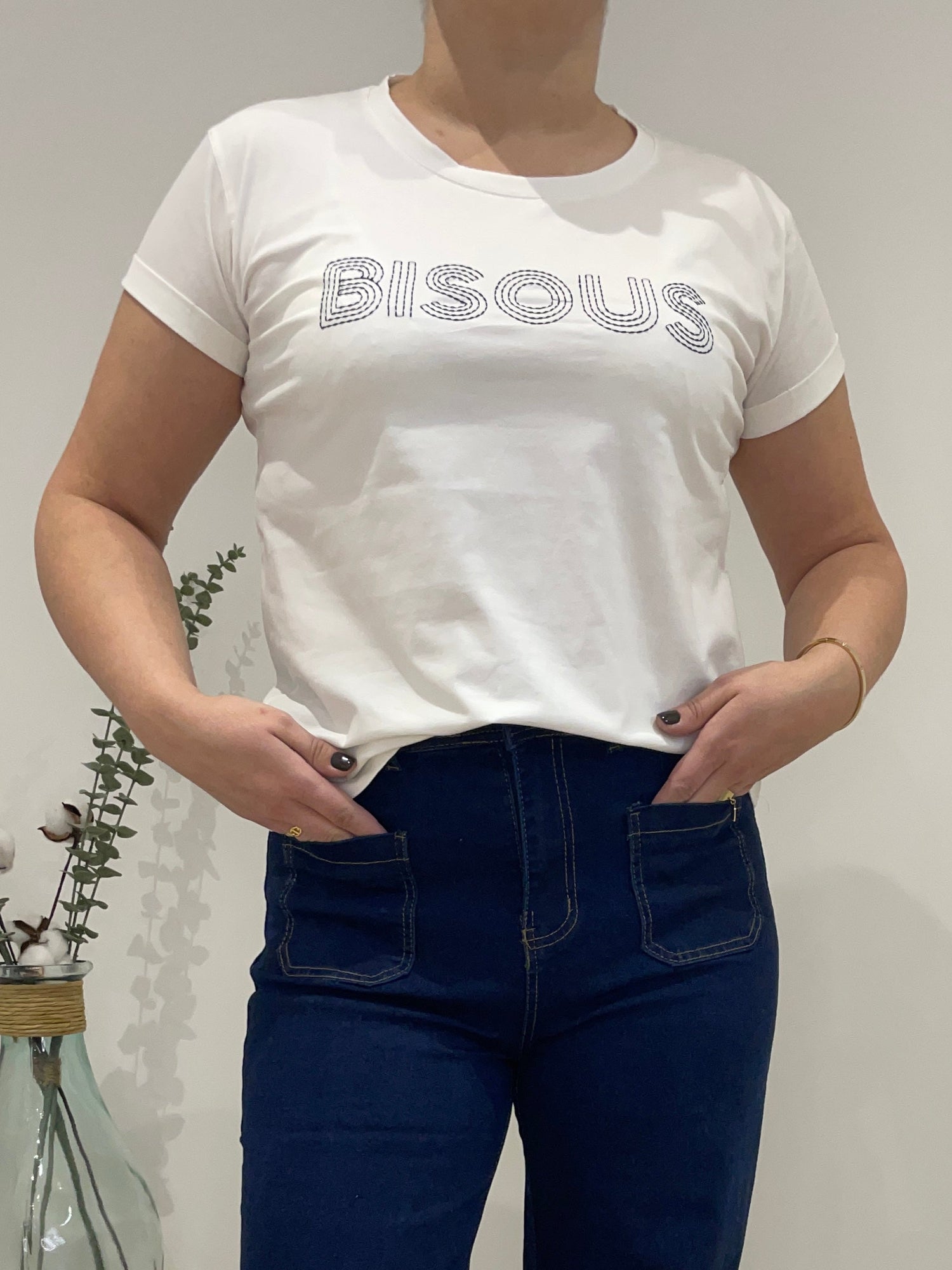 Tee-shirt bisous - bleu