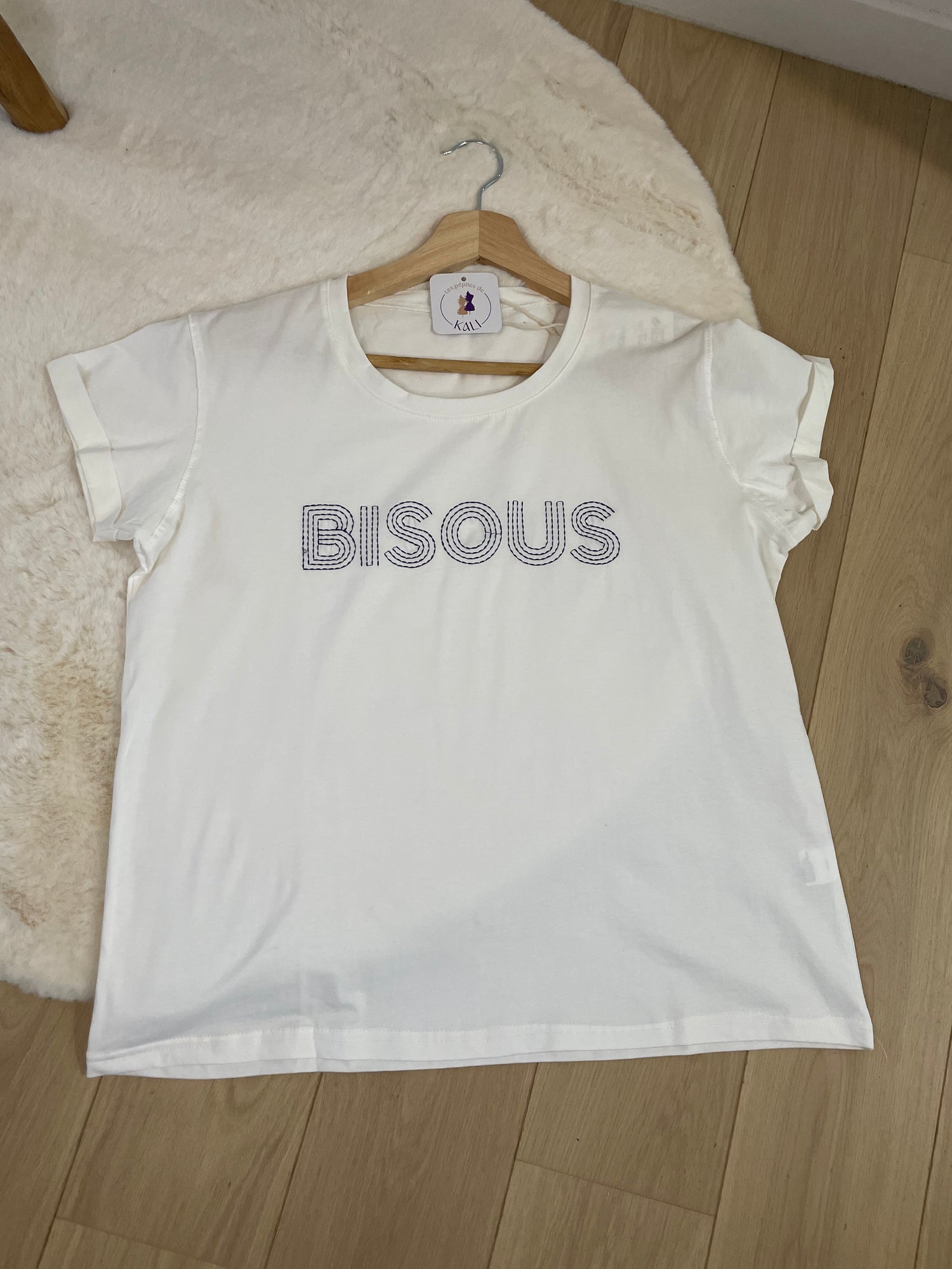 Tee-shirt bisous - bleu