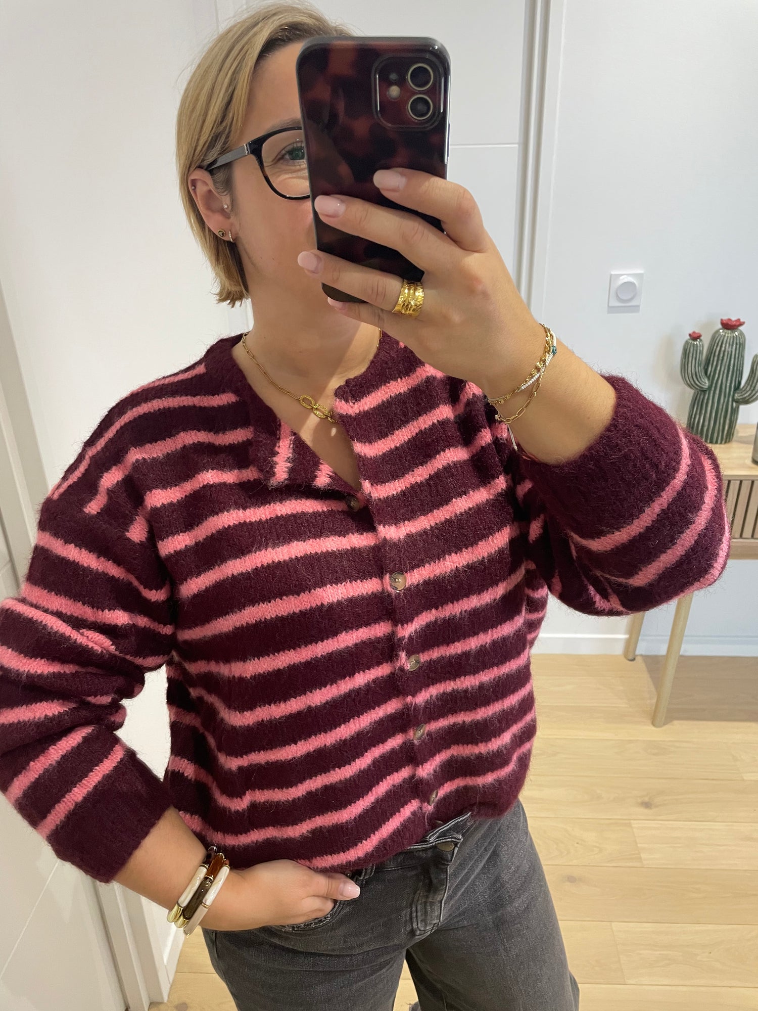 Cardigan Luna - bordeaux