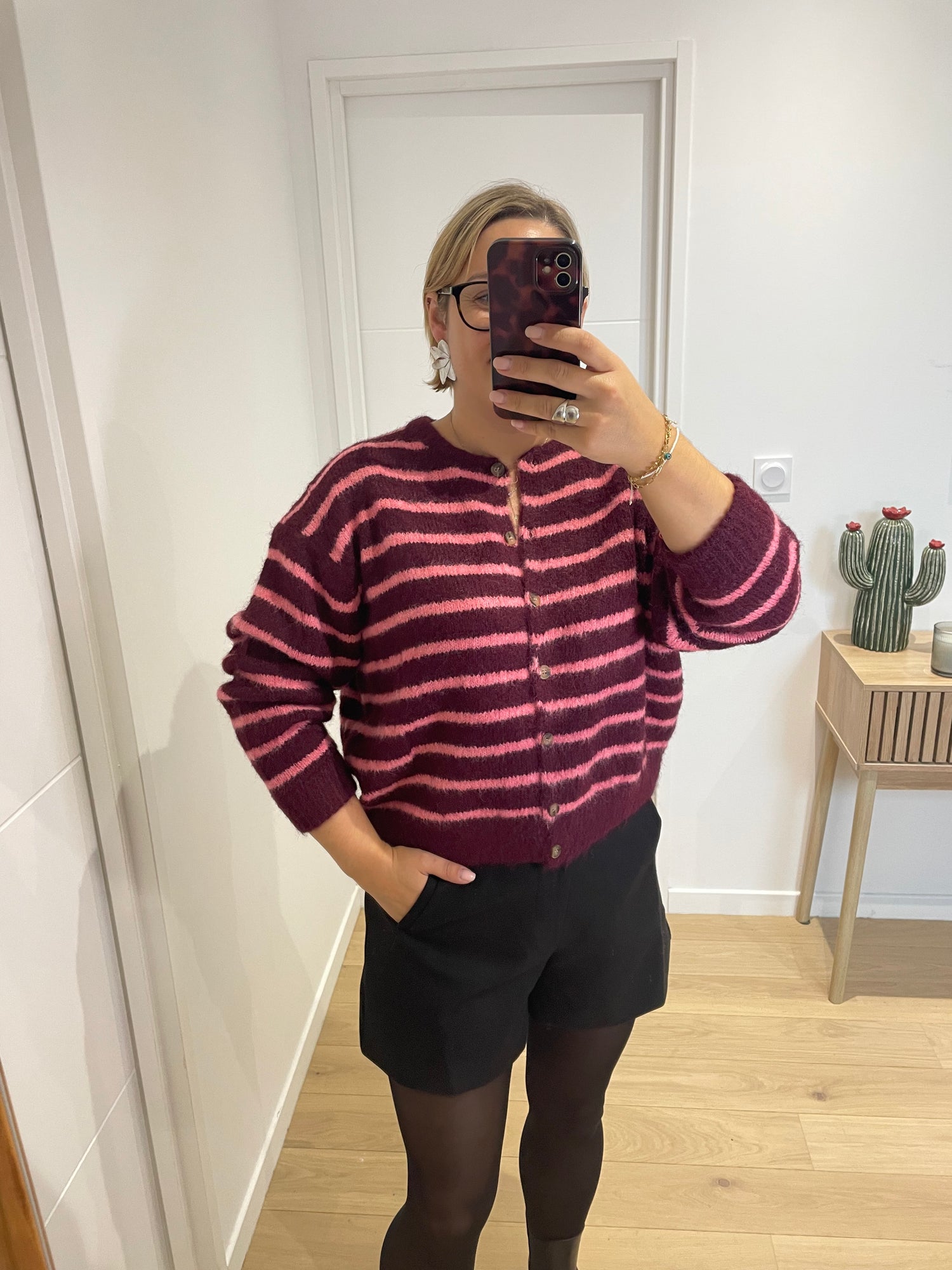 Cardigan Luna - bordeaux