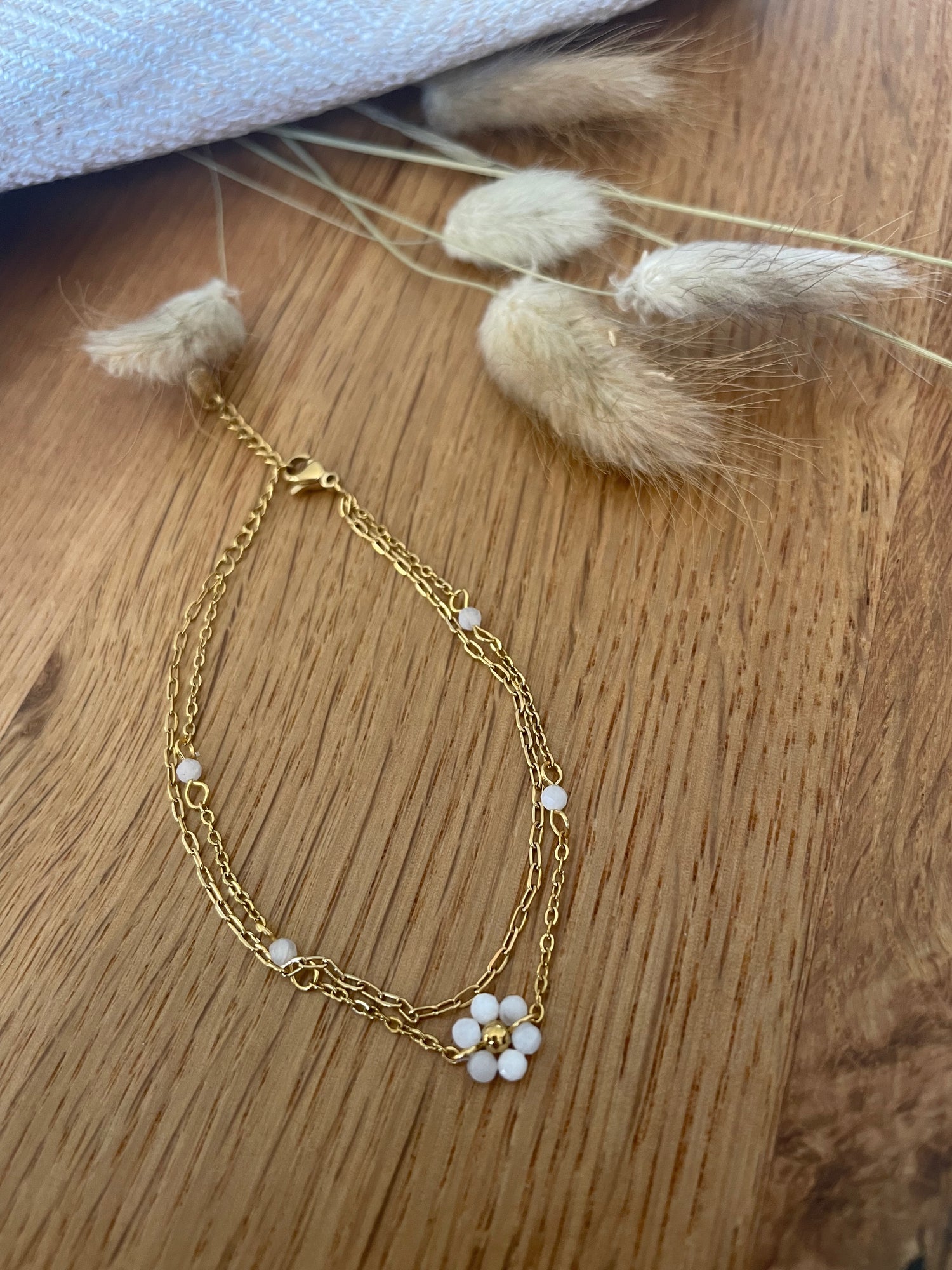 Bracelet fleur - blanc