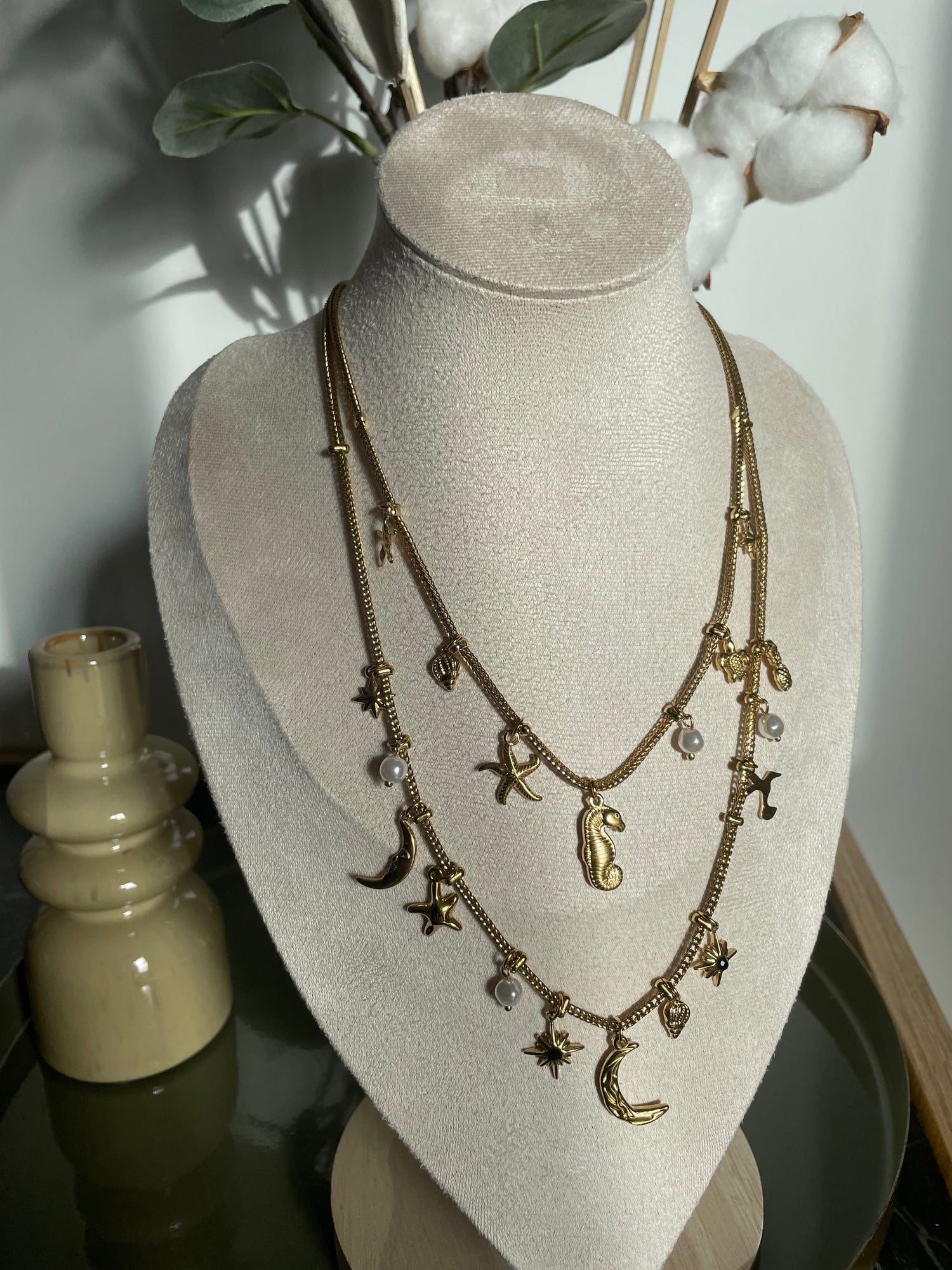 Collier double Océan - doré