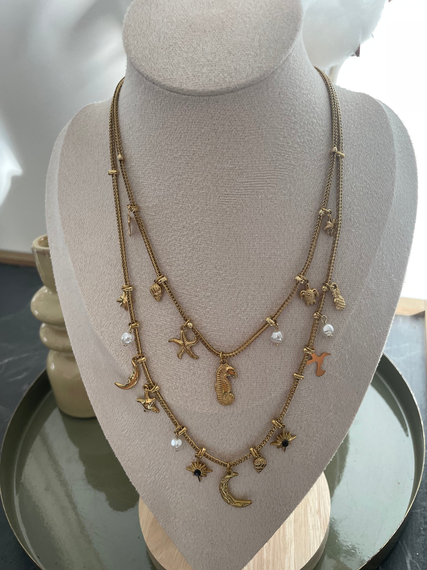 Collier double Océan - doré