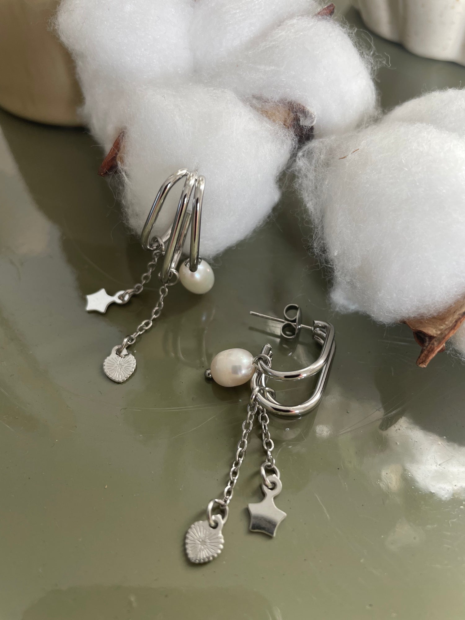 Boucles étoile - argenté