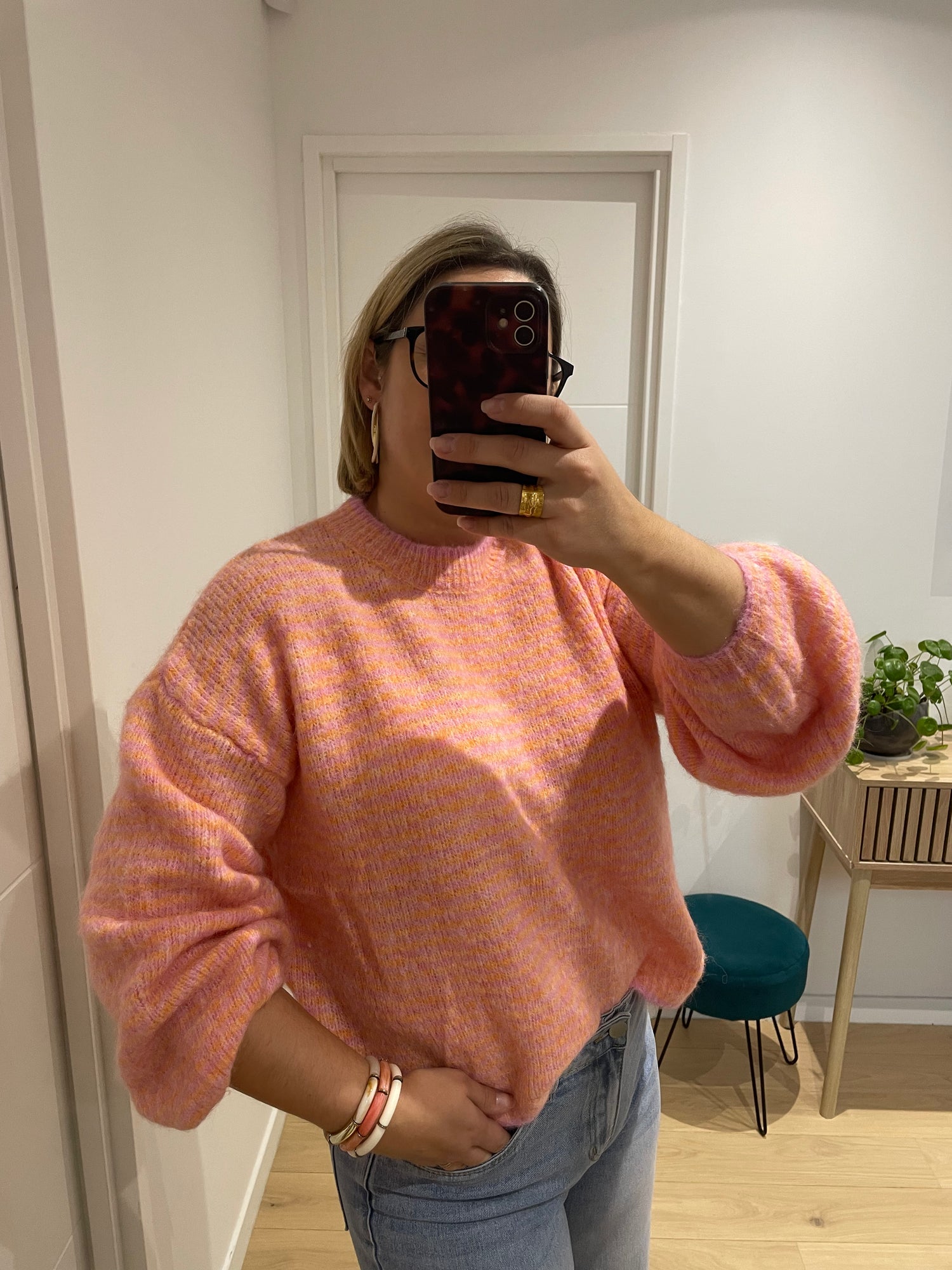 Pull Capucine - orange & rose