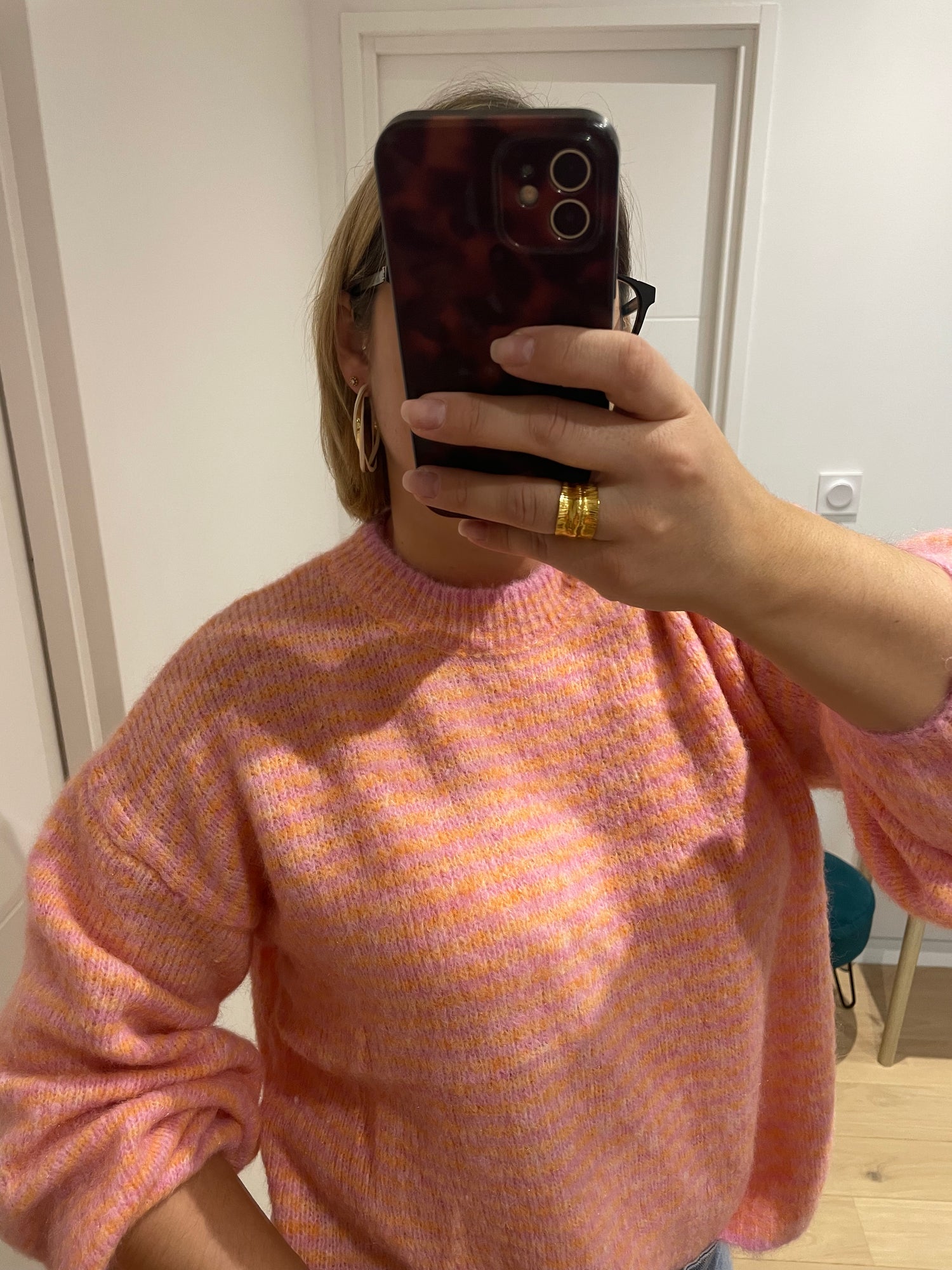 Pull Capucine - orange & rose