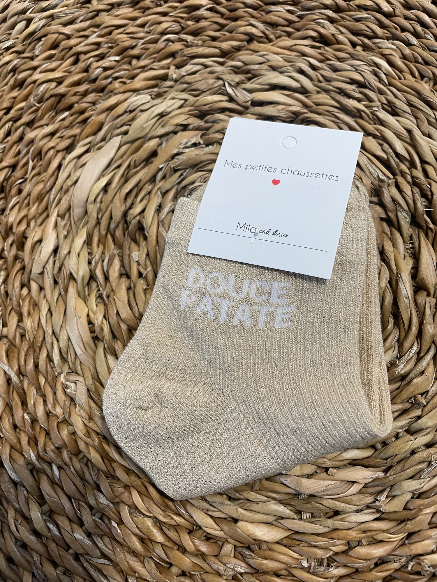 Chaussette patate douce - beige