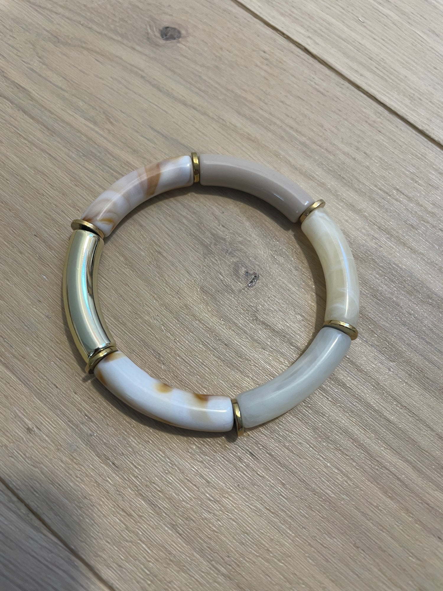 Bracelet Ambre - blanc & marron