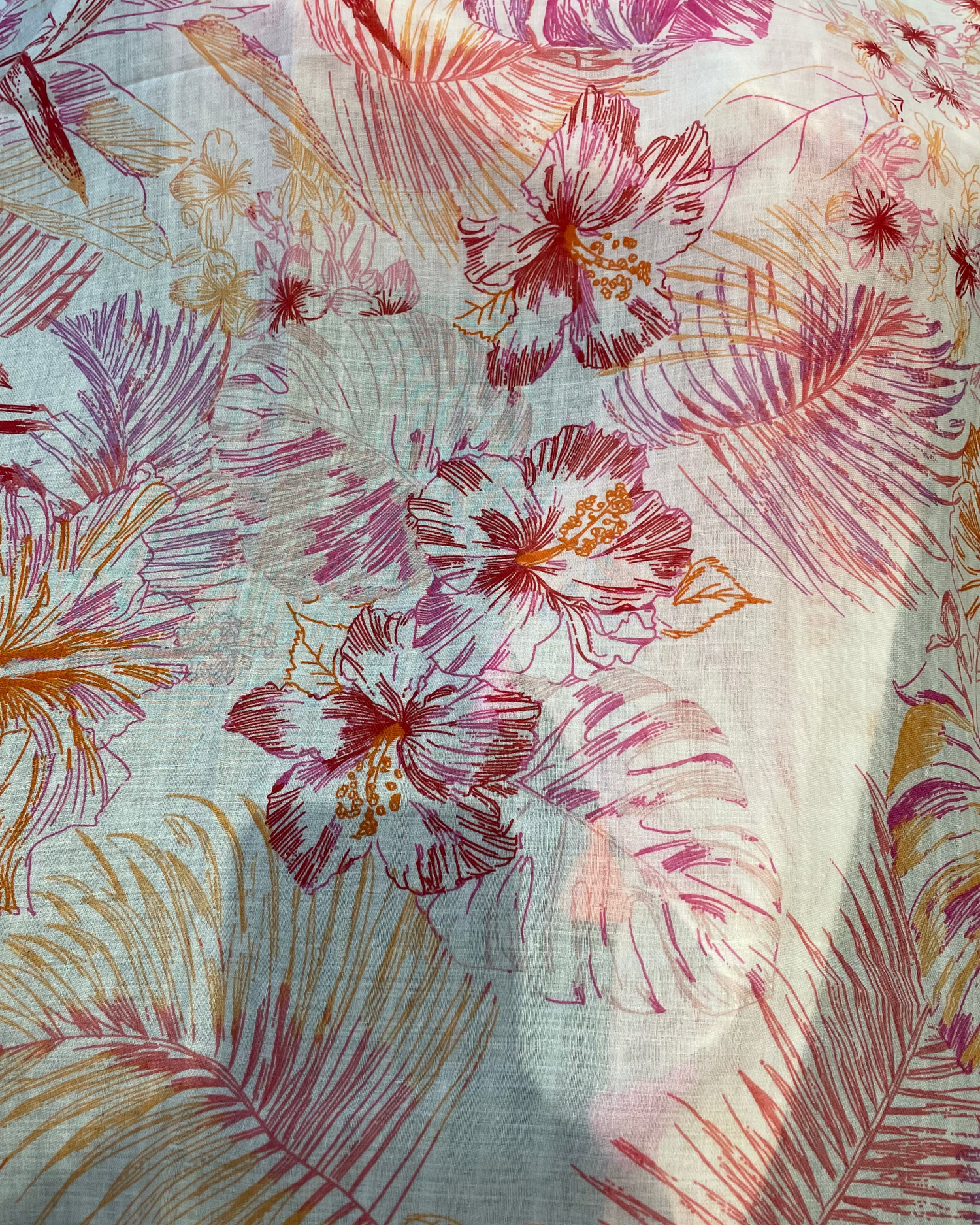 Echarpe fleurie - rose