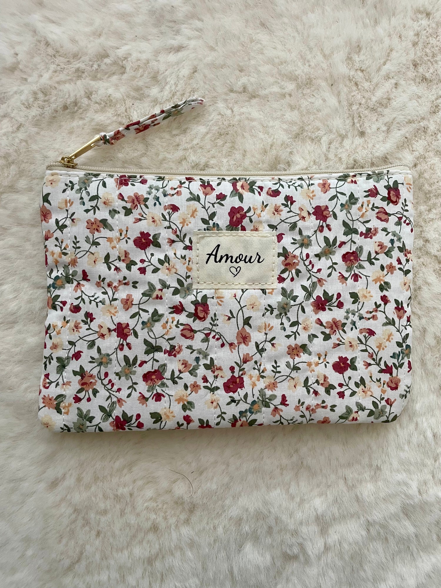 Pochette fleurie - nude