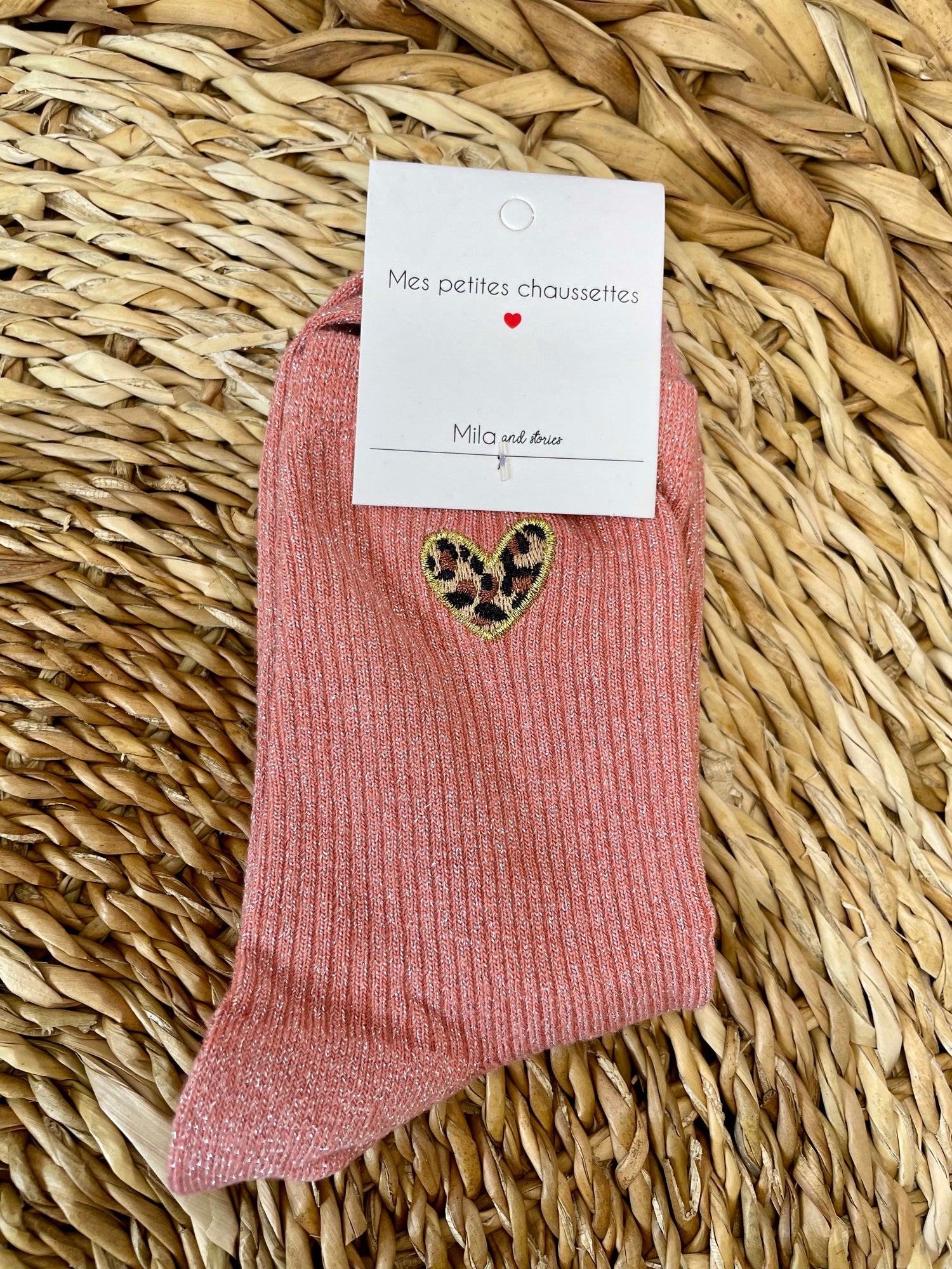 Chaussettes Léonie - vieux rose