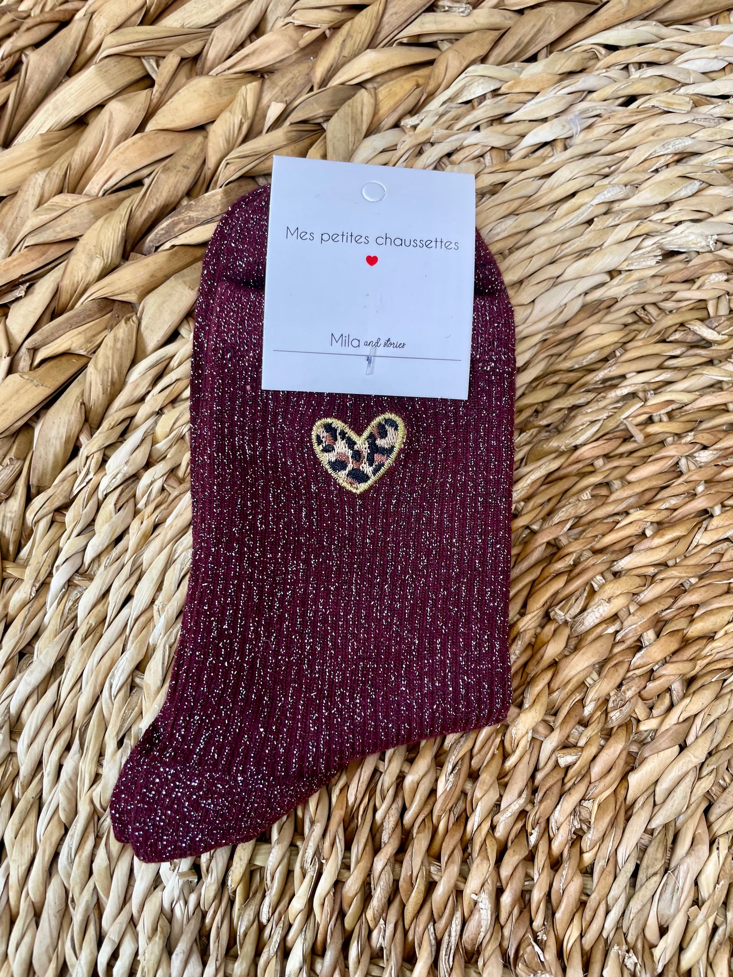 Chaussettes Léonie - bordeaux