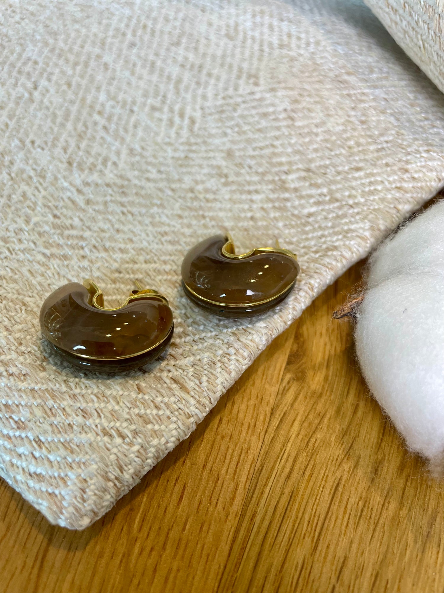 Boucles d'oreilles Jen - marron