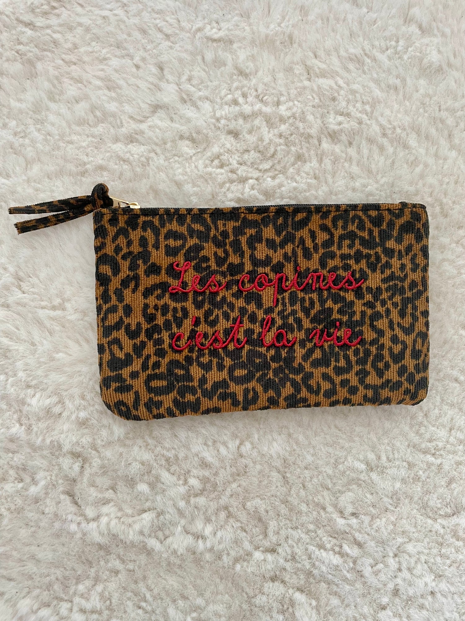 Pochettes les copines c'est la vie - marron/rouge