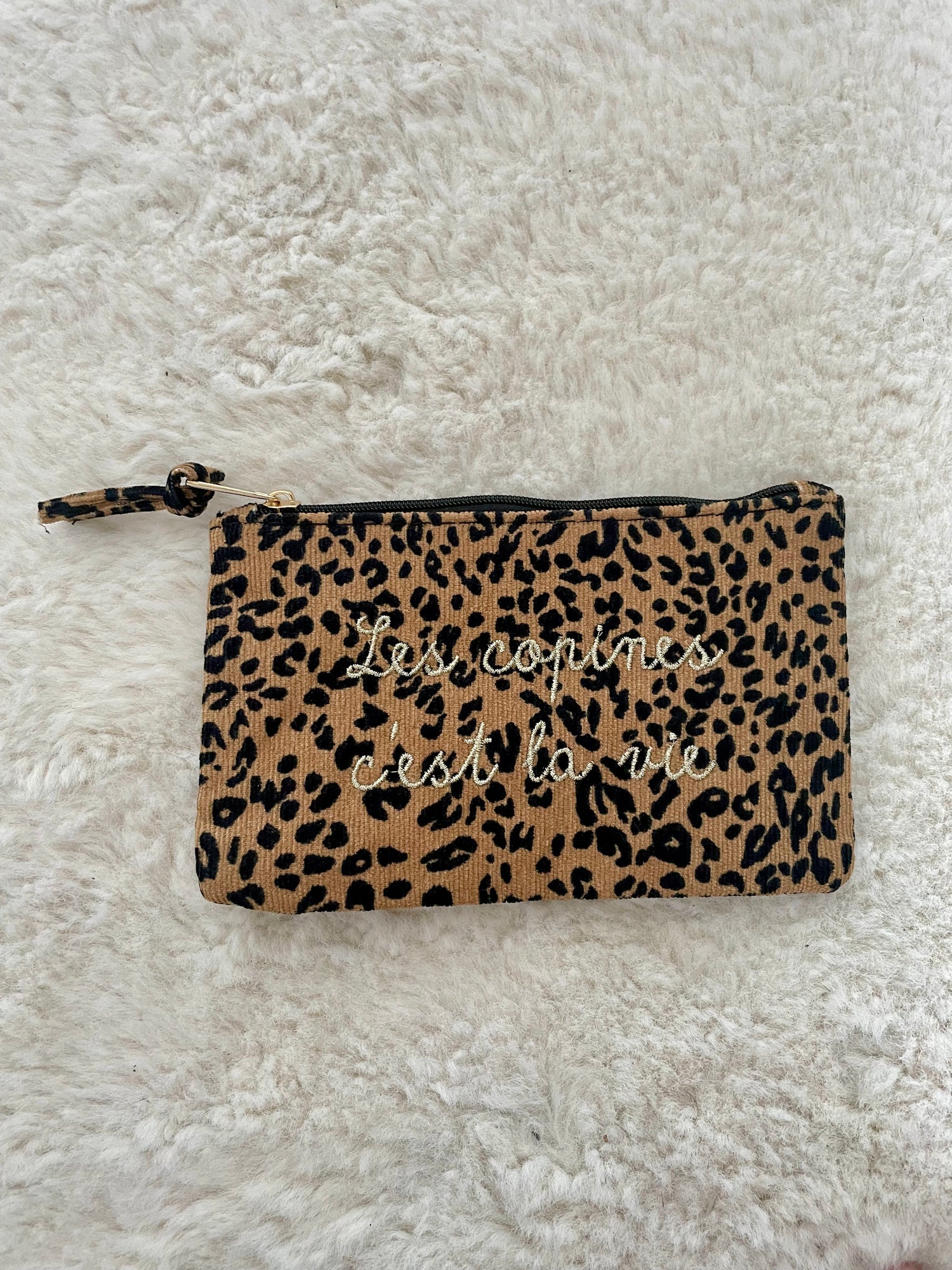 Pochette les copines c'est la vie - marron/beige